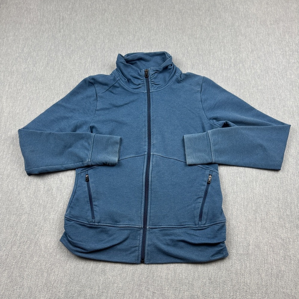 Patagonia Jacket Womens Small Blue Belle Swell Full Zip Organic Cotton Thumholes